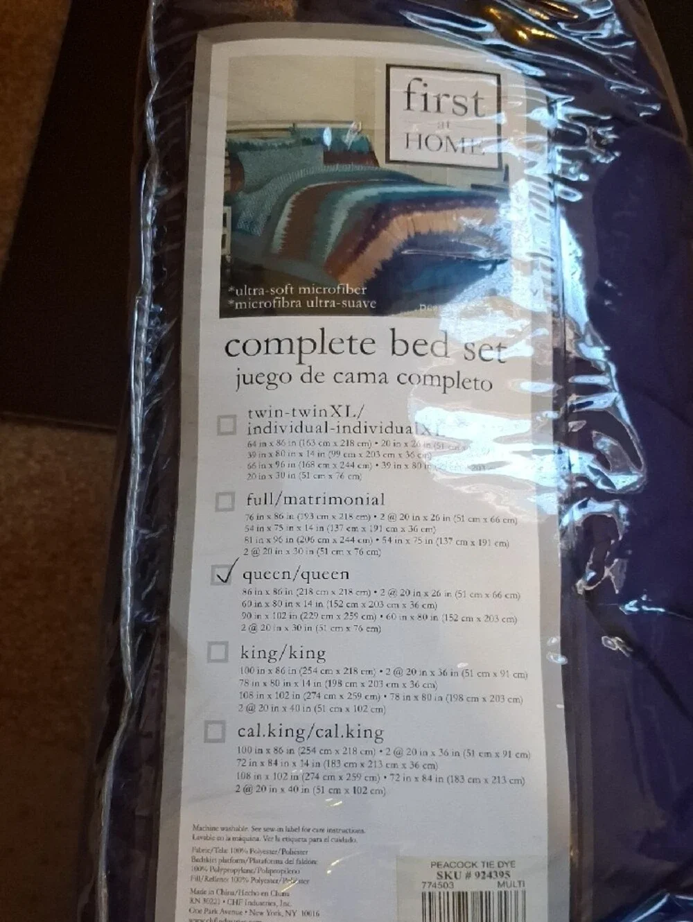Blue Microfiber Complete Bed Set Peacock design coloring  - QUEEN